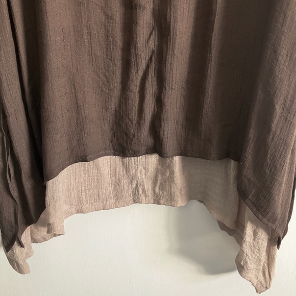 Zanzea A-line Asymmetrical Long Maxi Dress Brown and Beige Size  4 - Picture 3 of 8